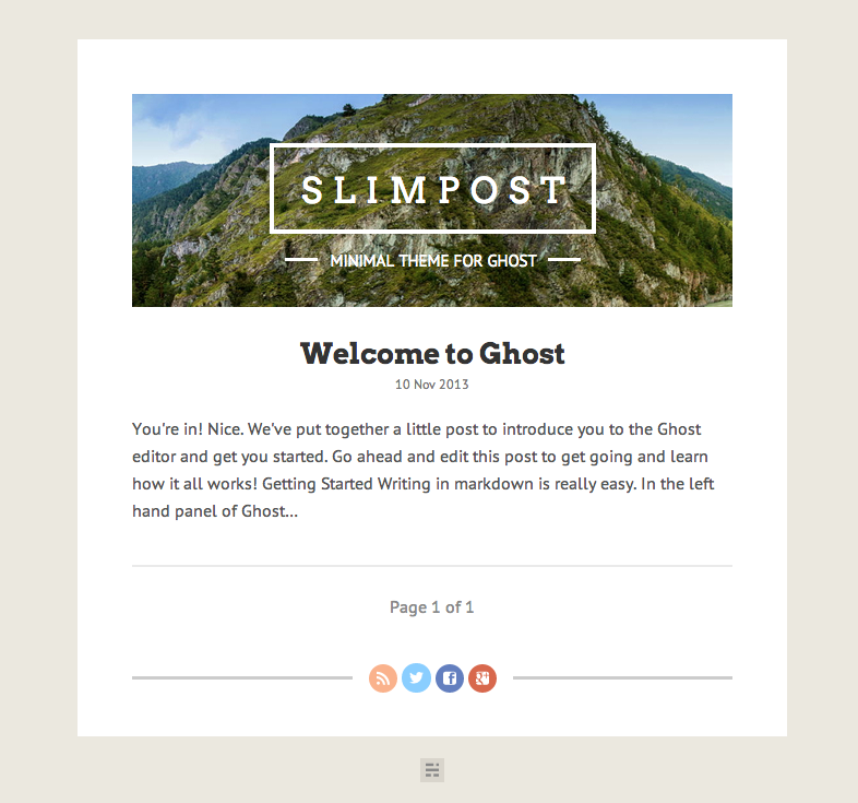 Slimpost Ghost Theme free download