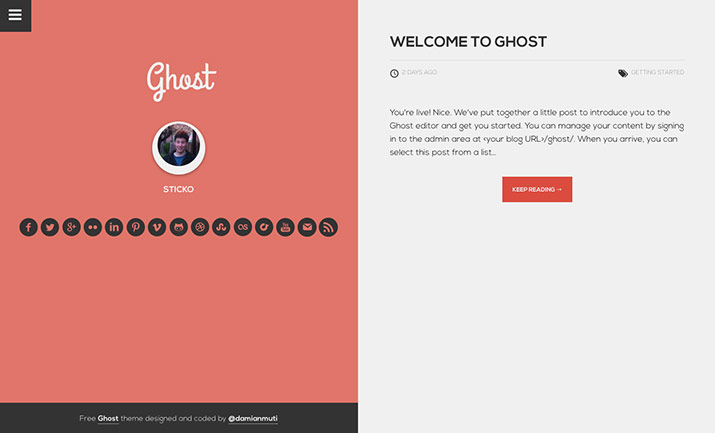 sticko ghost theme