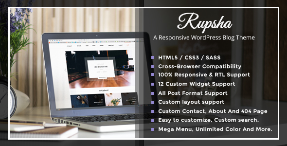 Rupsha - A Responsive WordPress Blog Theme